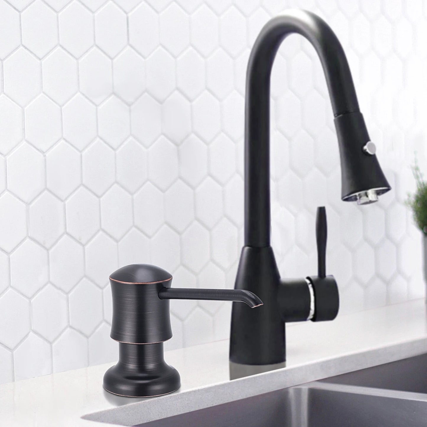 Built-in Kitchen Soap Dispenser Matte Black 500ml