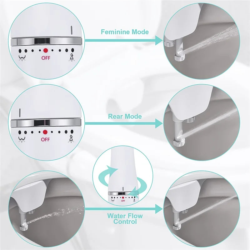 Ultra-Slim Bidet - Dual Nozzle Toilet Seat Attachment
