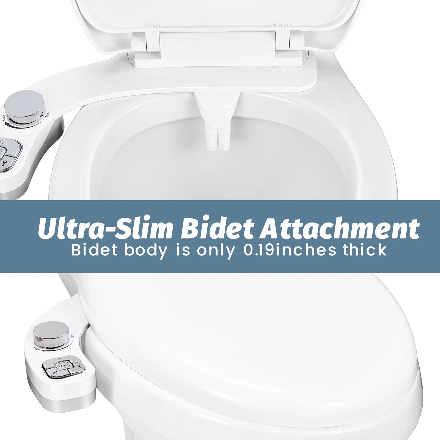 Ultra-Thin Bidet Attachment - 3-Function Non-Electric Sprayer