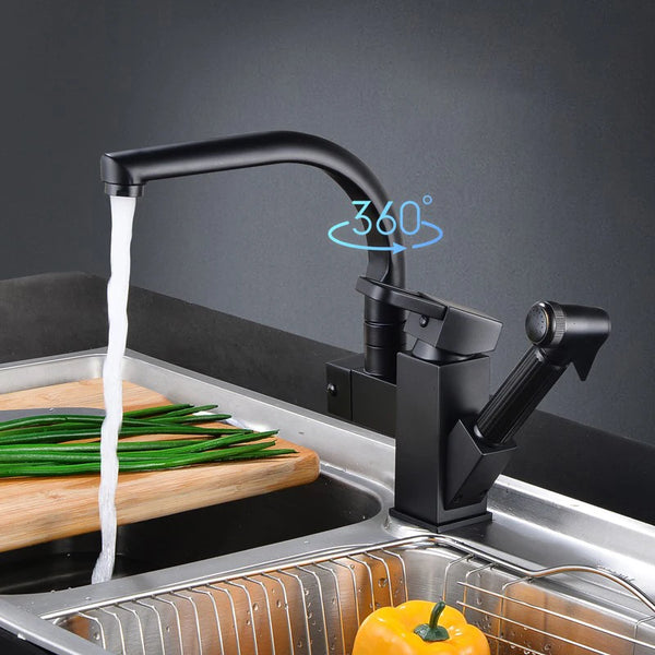 Pull Out Kitchen Faucet Stainless Steel Spring Spout