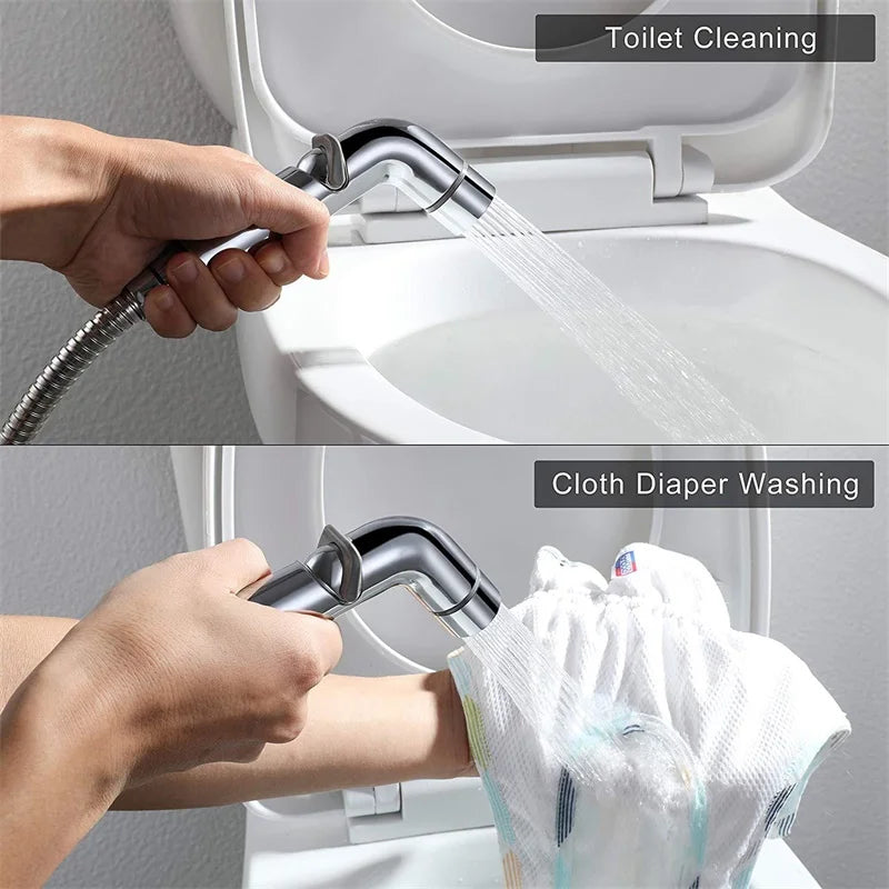 Handheld Bidet Sprayer Set Stainless Steel Dual Mode Toilet