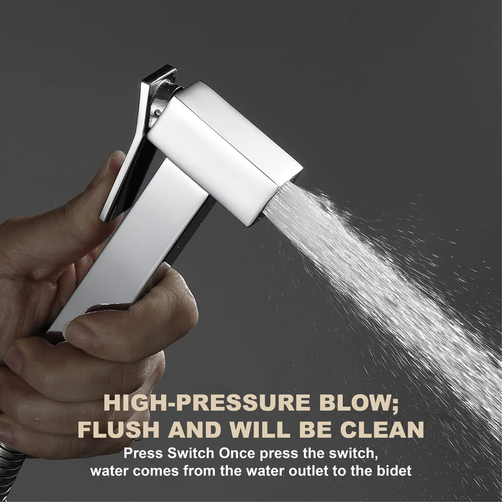Handheld Bidet Sprayer Set Brass Wall Mounted for Toilet