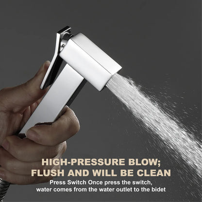 Handheld Bidet Sprayer Set Brass Wall Mounted for Toilet