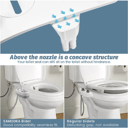 Ultra-Thin Bidet Attachment - 3-Function Non-Electric Sprayer