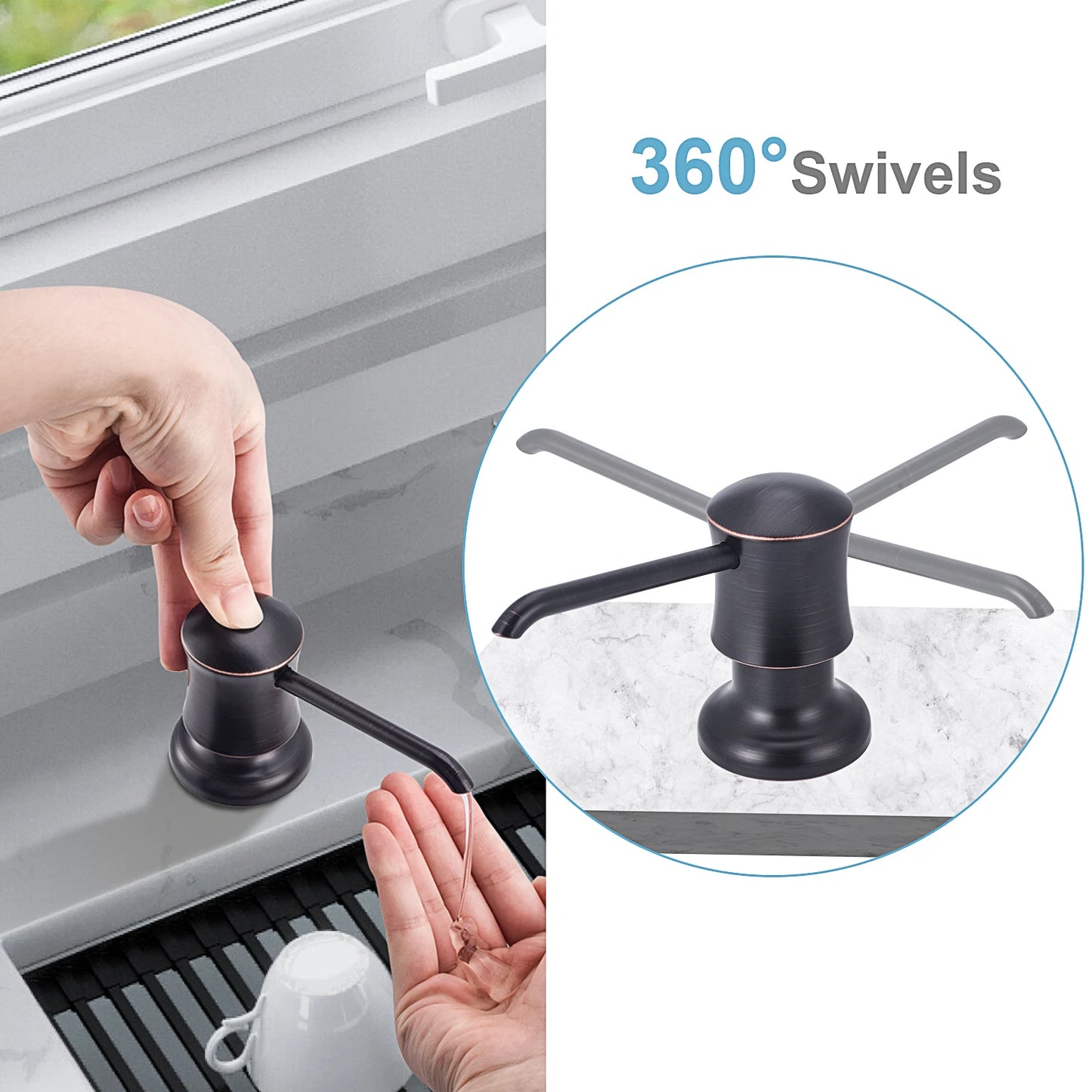 Built-in Kitchen Soap Dispenser with 40" Extension Tube