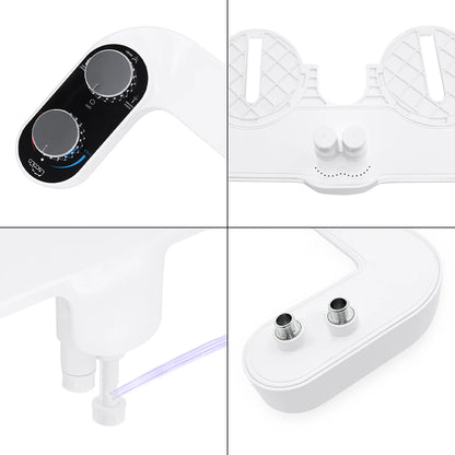 Hot/Cold Bidet Attachment Dual Nozzle Ultra-Thin Brass