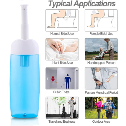 Portable Travel Bidet Bottle with Retractable Nozzle
