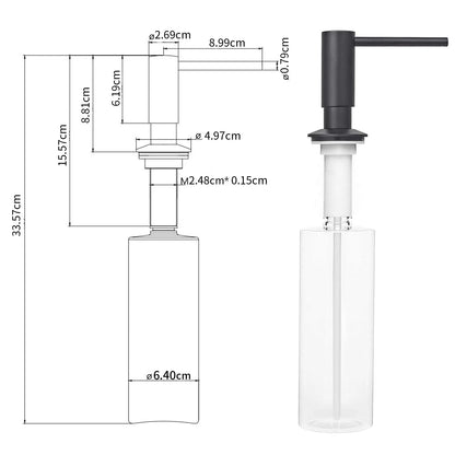 Built-in Kitchen Soap Dispenser Brass Pump for Sink