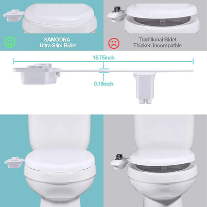Ultra-Thin Bidet Attachment - Dual Nozzle Non-Electric Sprayer