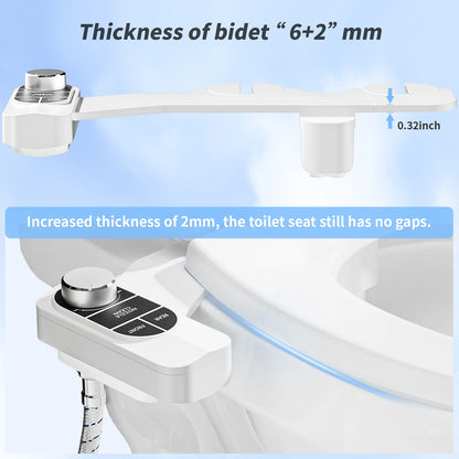 Non-Electric Bidet - Dual Nozzle Self-Cleaning Attachment
