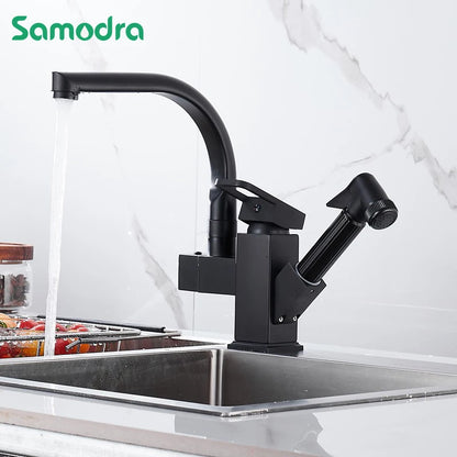 Pull Out Kitchen Faucet Stainless Steel Spring Spout