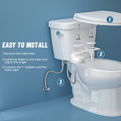 Ultra-Slim Bidet - Dual Nozzle Self-Cleaning Toilet Attachment