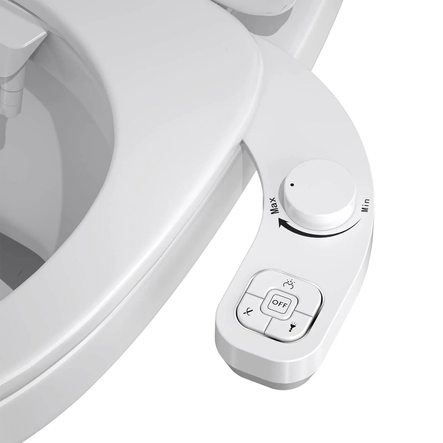 Left-Hand Bidet - Non-Electric Dual Nozzle Toilet Attachment