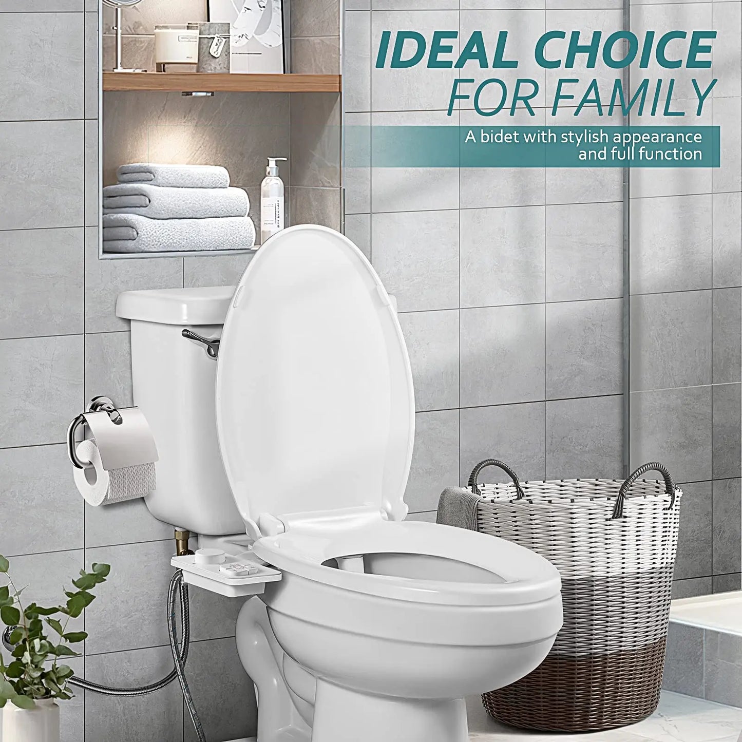 Ultra-Thin Bidet Attachment - Dual Nozzle Non-Electric Sprayer