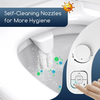 Left-Hand Bidet - Non-Electric Dual Nozzle Toilet Attachment