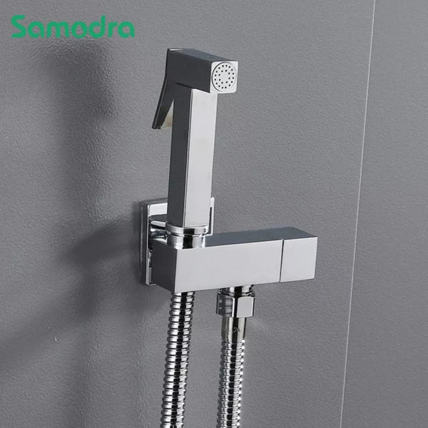 Handheld Bidet Sprayer Set Brass Wall Mounted for Toilet