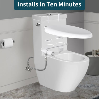 Ultra-Slim Dual Nozzle Bidet - Non-Electric Toilet Attachment