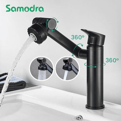1080° Rotating Basin Faucet Brass Mixer for Bathroom