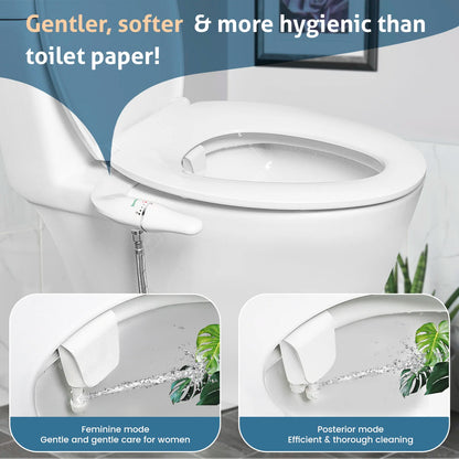 Ultra Slim Bidet Attachment - Dual Nozzle Non-Electric Sprayer