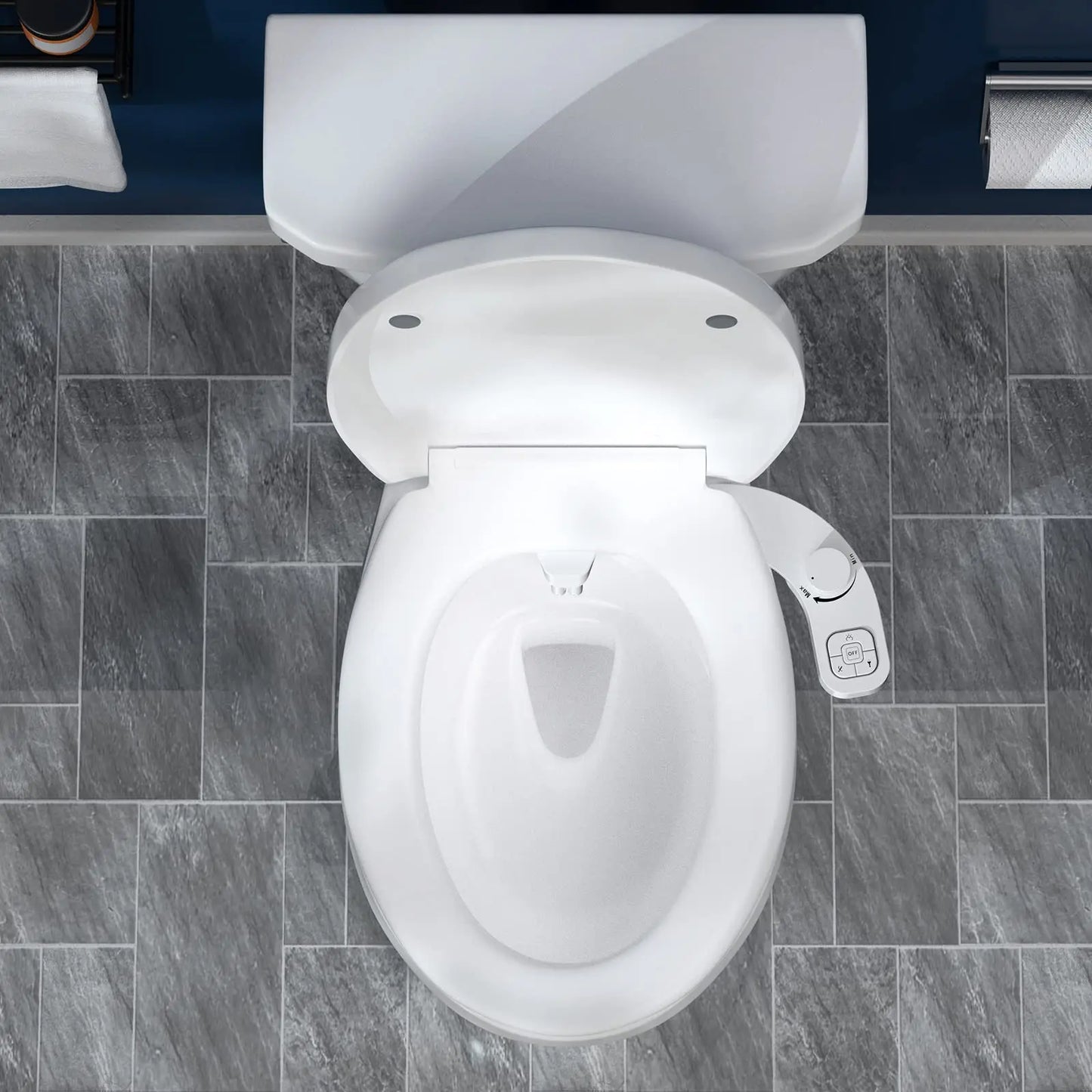 Left-Hand Bidet - Non-Electric Dual Nozzle Toilet Attachment