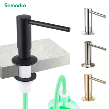 Brass Soap Dispenser with Extension Tube for Kitchen Sinks