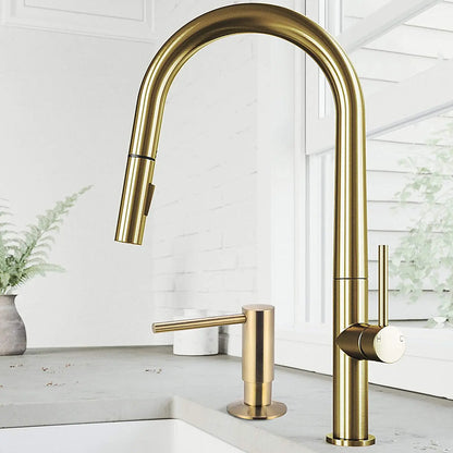 Brass Soap Dispenser with Extension Tube for Kitchen Sinks