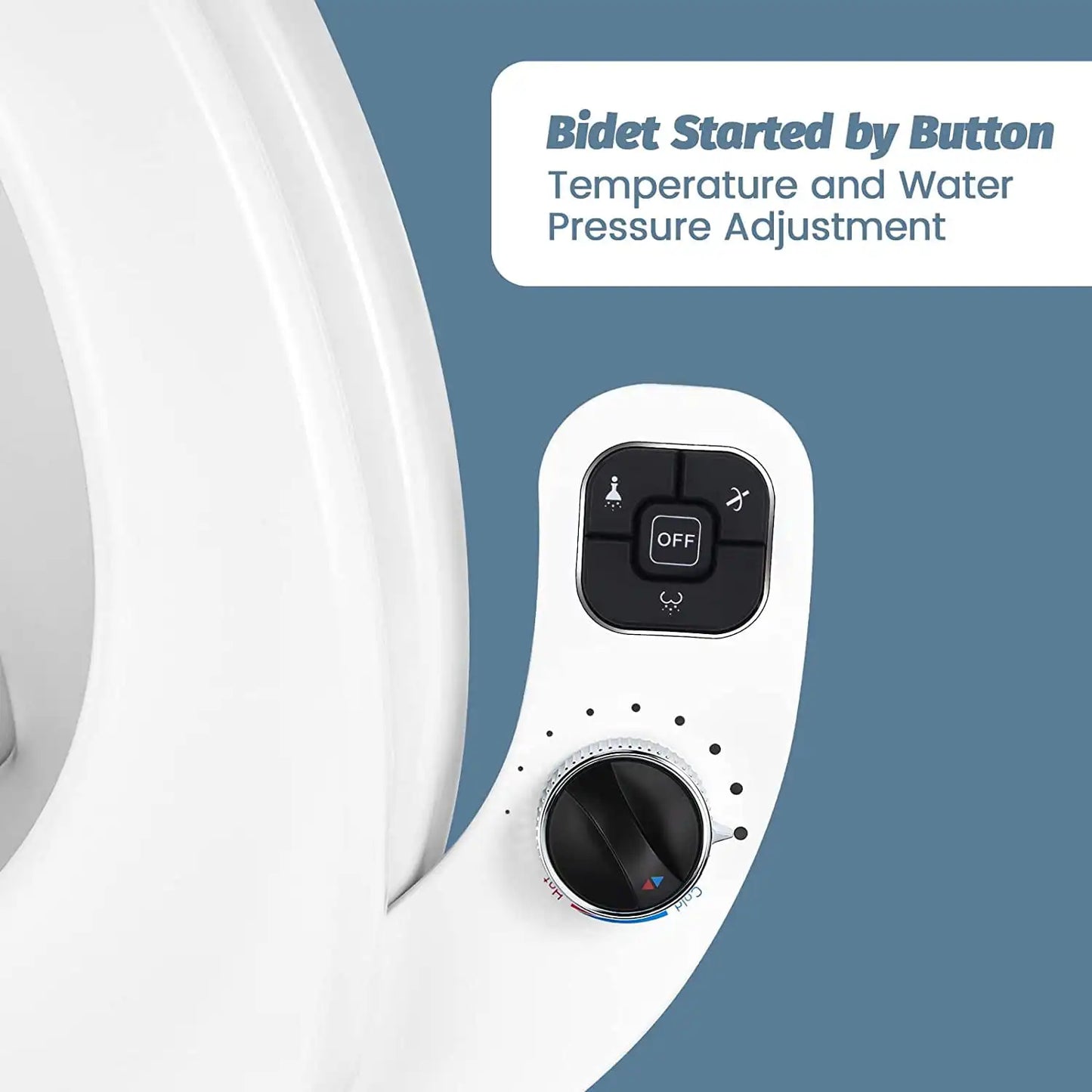 Ultra-Slim Bidet - Hot & Cold Water Dual Nozzle Toilet Sprayer