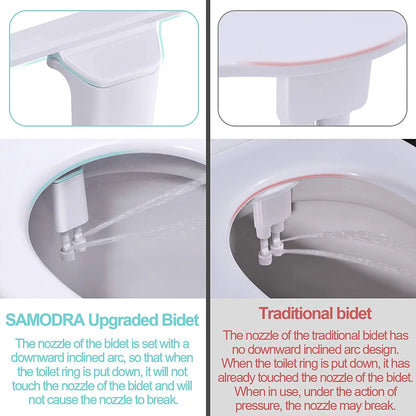 Ultra-Thin Bidet Attachment Dual Nozzle Toilet Hygiene