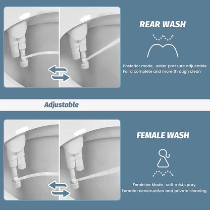 Ultra-Slim Bidet - Hot & Cold Water Dual Nozzle Toilet Sprayer