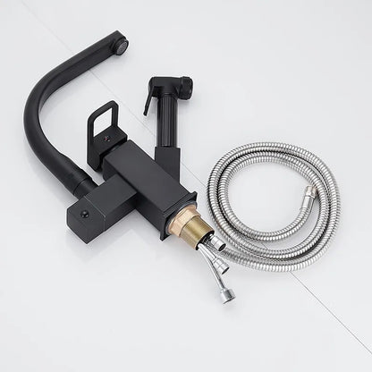 Pull Out Kitchen Faucet Stainless Steel Spring Spout