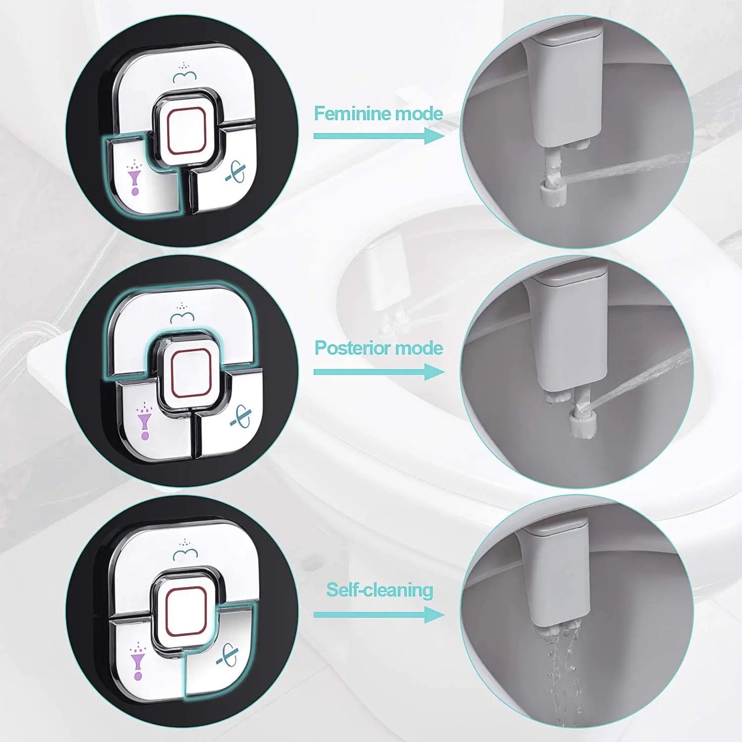 Ultra-Thin Bidet Attachment Dual Nozzle Toilet Hygiene