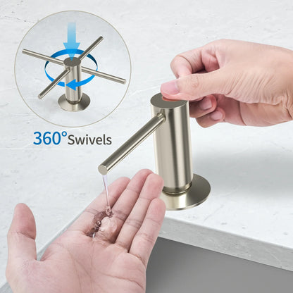Brass Soap Dispenser with Extension Tube for Kitchen Sink