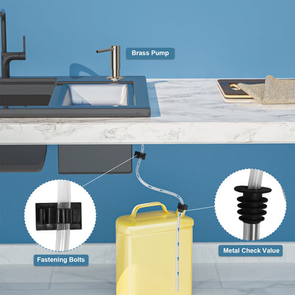Brass Soap Dispenser with Extension Tube for Kitchen Sink