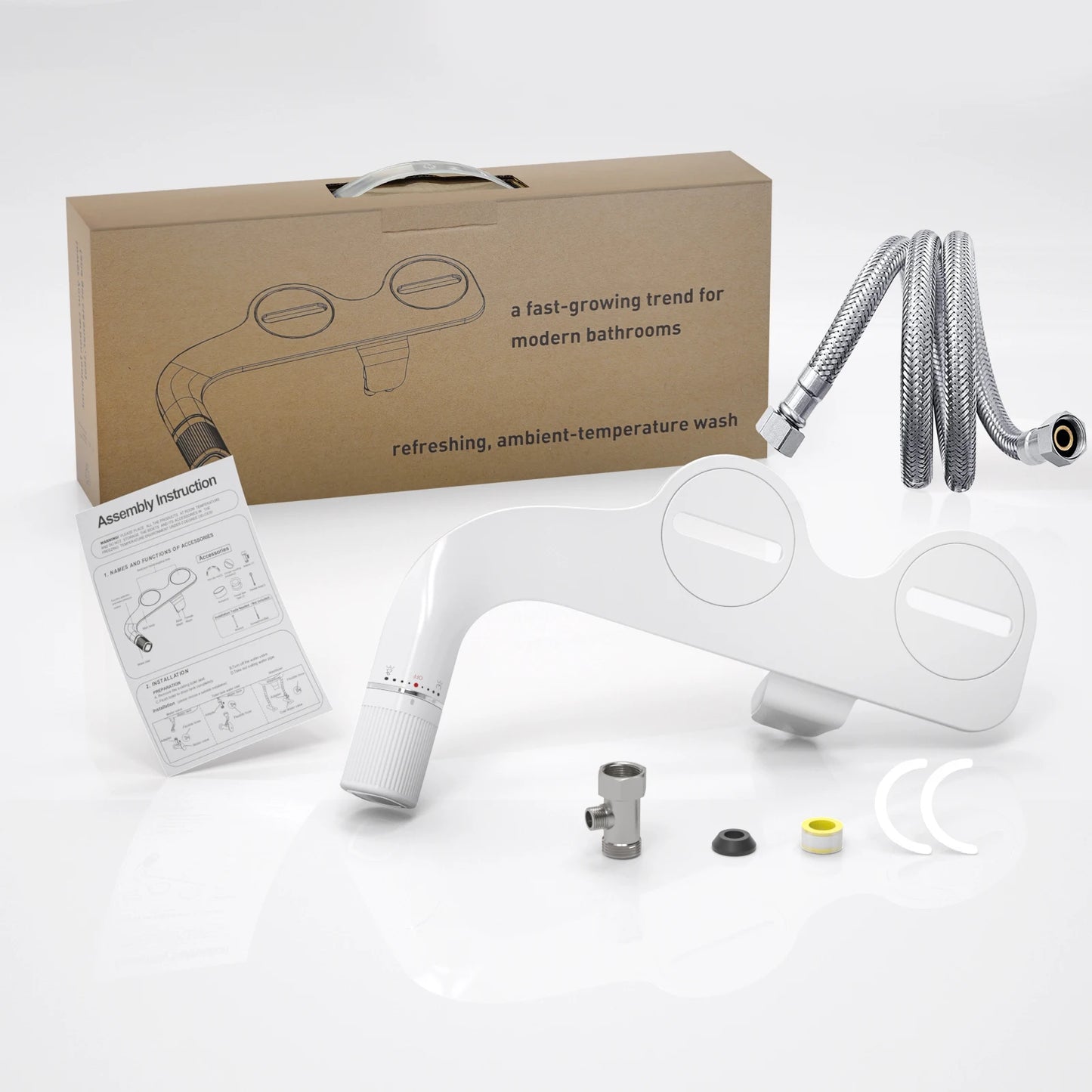 Ultra-Slim Dual Nozzle Bidet - Non-Electric Toilet Attachment