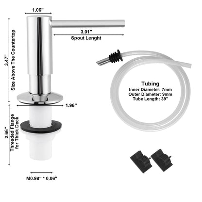 Brass Soap Dispenser Extension Tube Kit for Kitchen Sinks