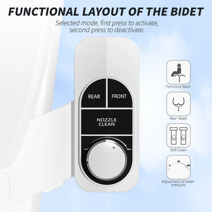 Non-Electric Bidet - Dual Nozzle Self-Cleaning Attachment