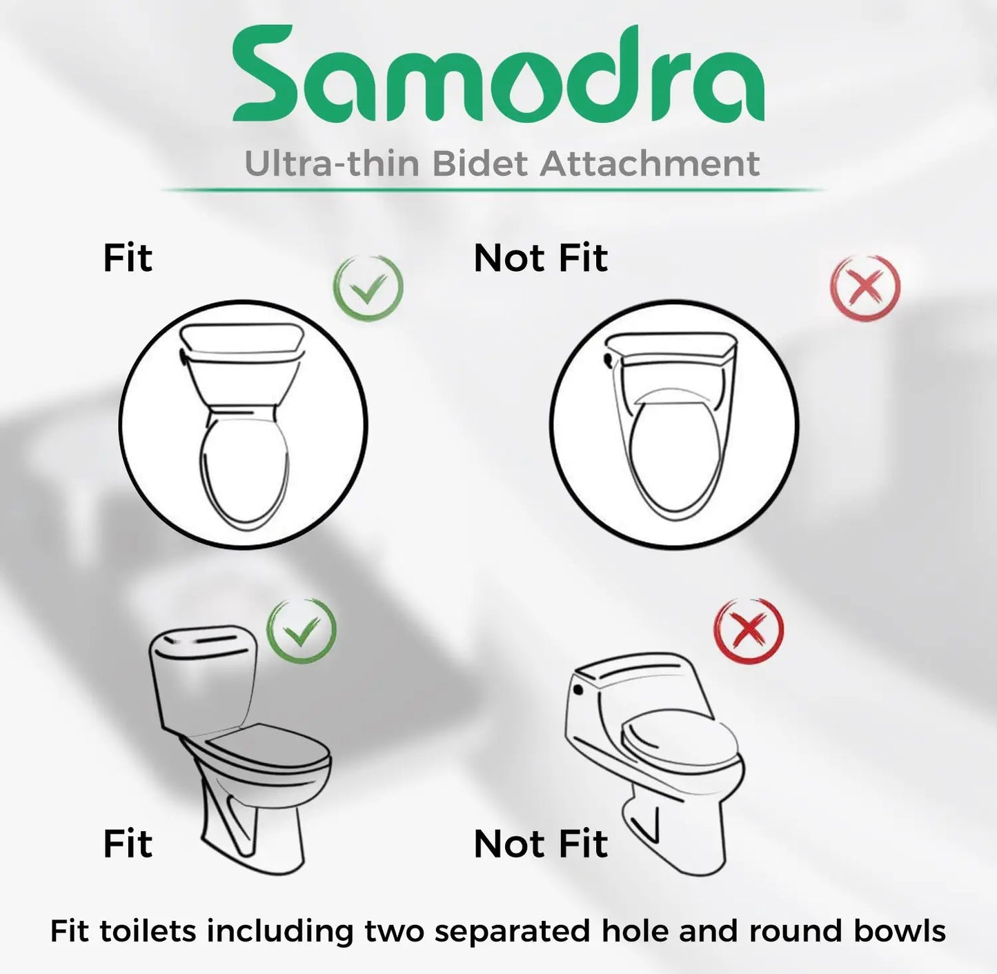 Ultra-Thin Bidet Attachment Dual Nozzle Toilet Hygiene