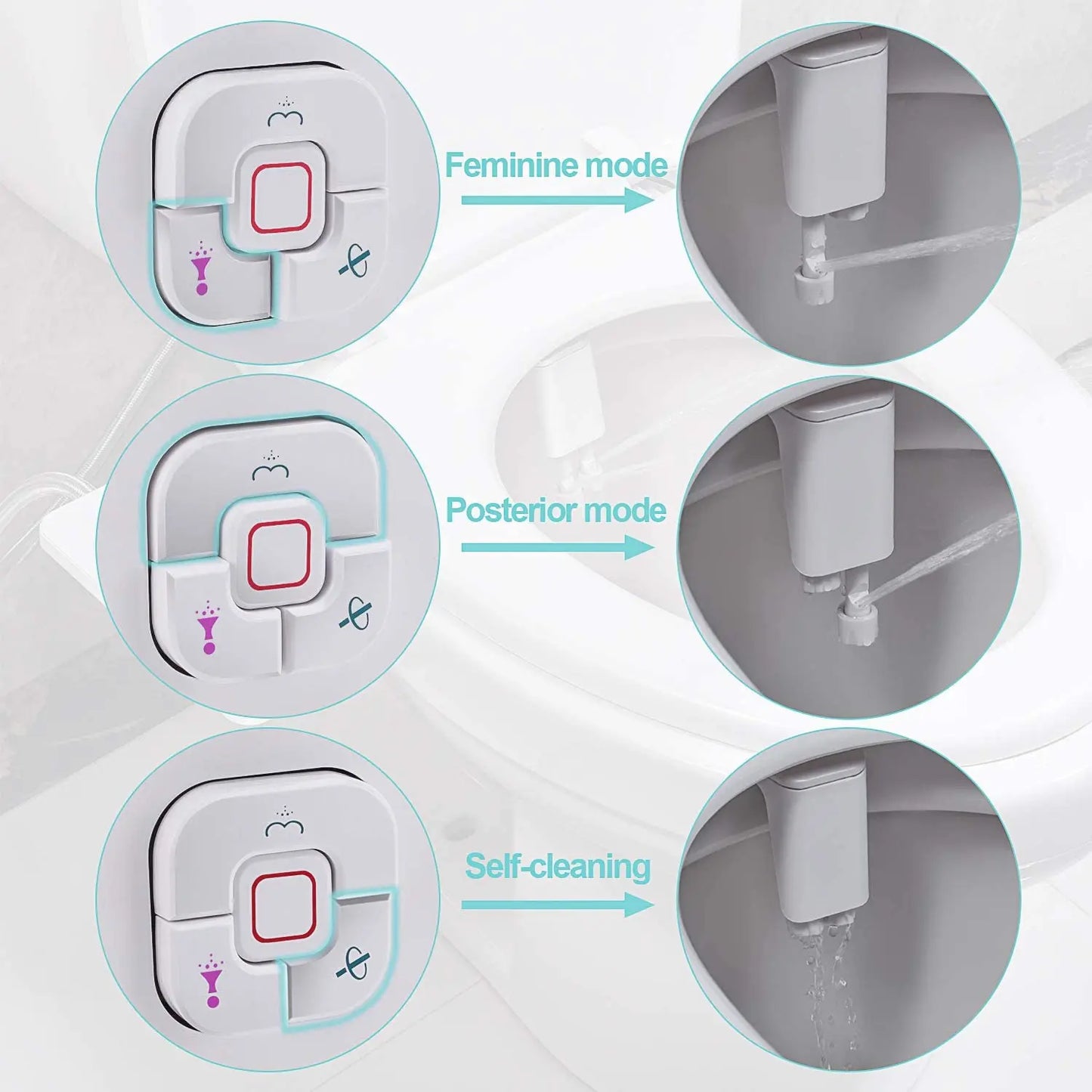 Ultra-Thin Bidet Attachment - Dual Nozzle Non-Electric Sprayer
