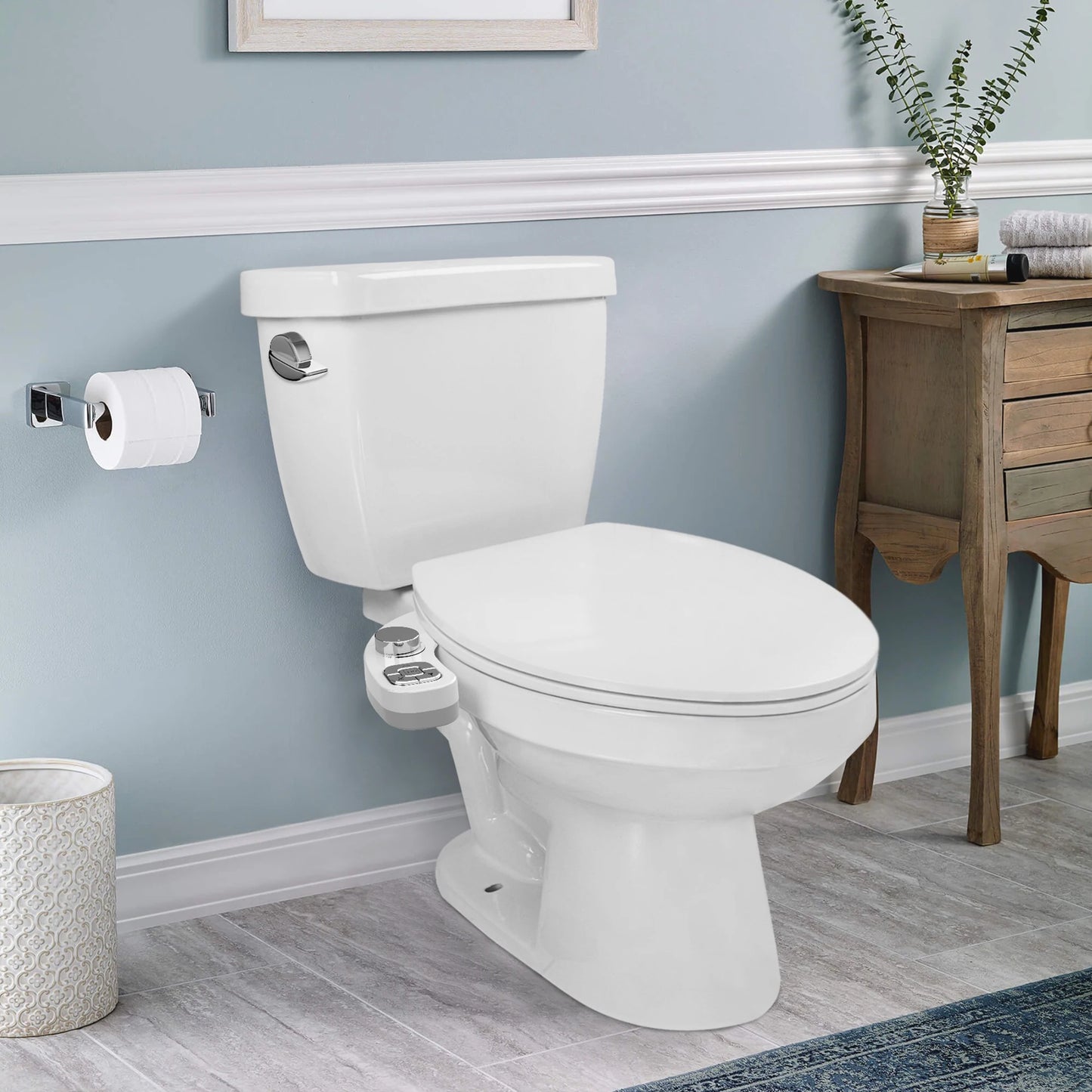 Dual Nozzle Bidet Attachment Non-Electric Toilet Upgrade