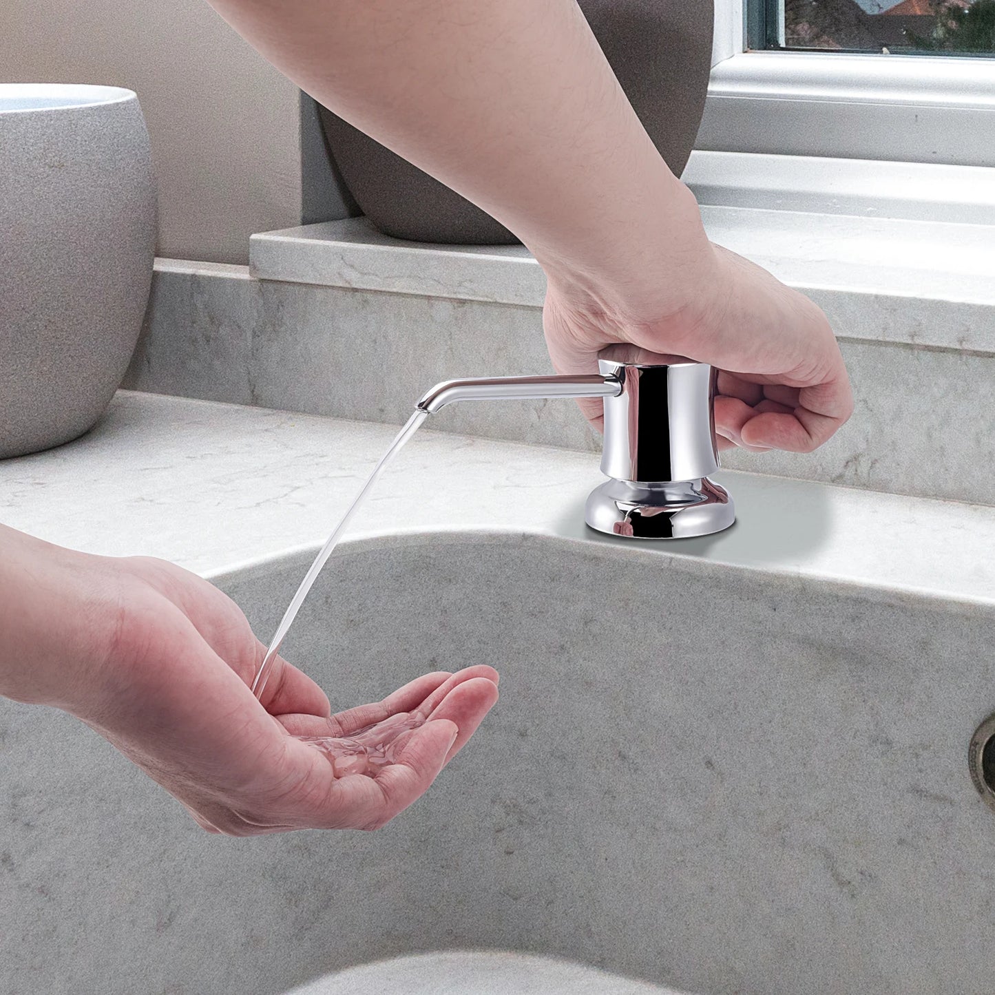 Built-in Kitchen Soap Dispenser with 40" Extension Tube
