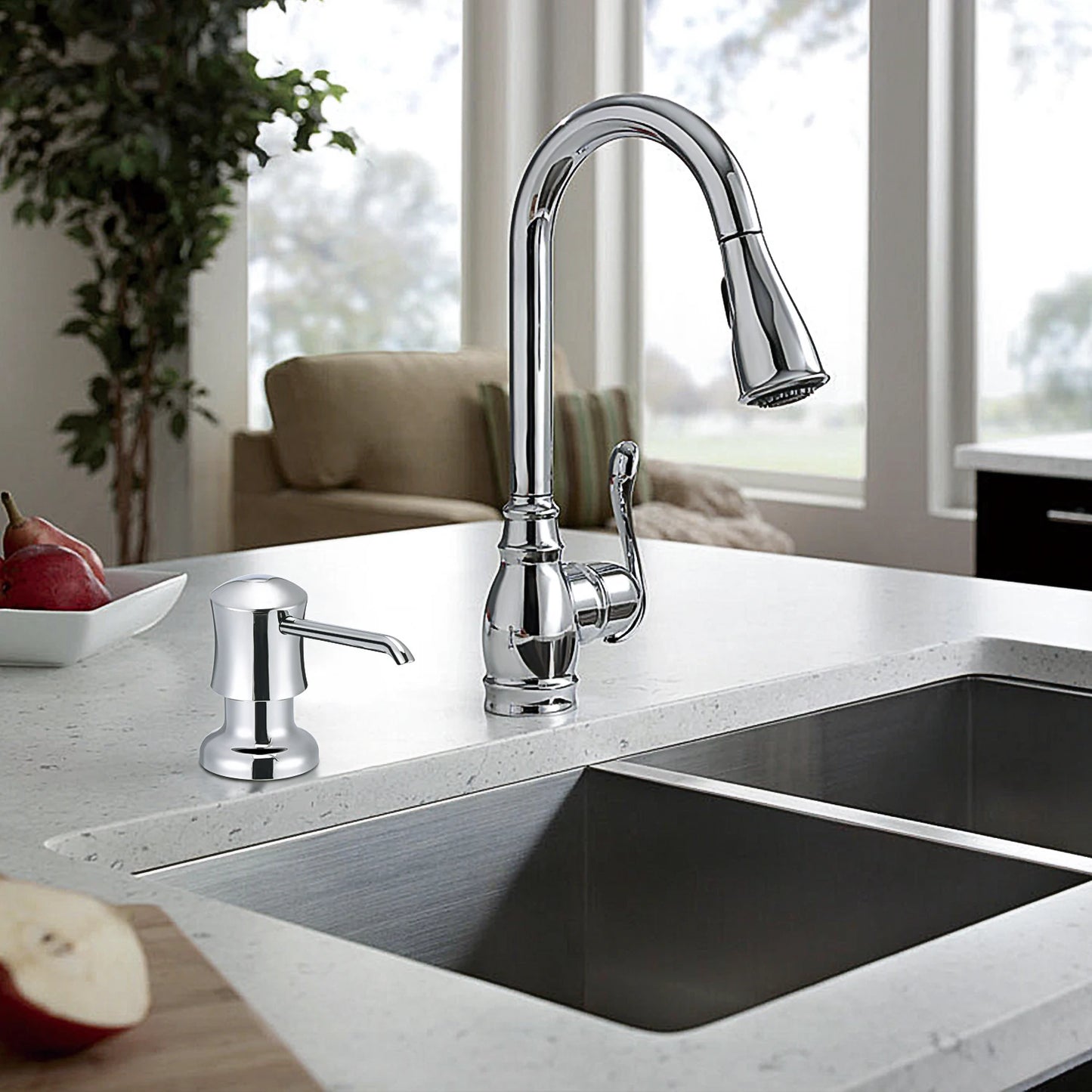 Built-in Kitchen Soap Dispenser with 40" Extension Tube