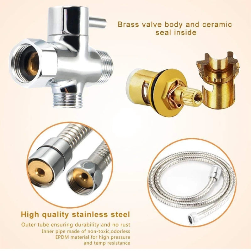 Handheld Bidet Sprayer Kit Stainless Steel Toilet Attachment