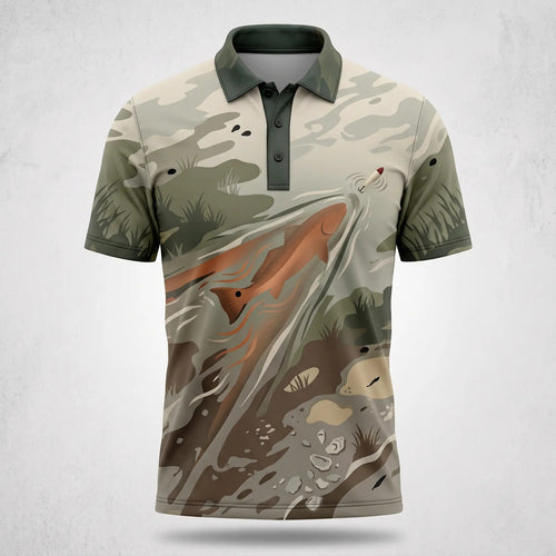 Redfish Inshore Fishing Polo Shirt Men_s Casual Clothing Gift For Husband