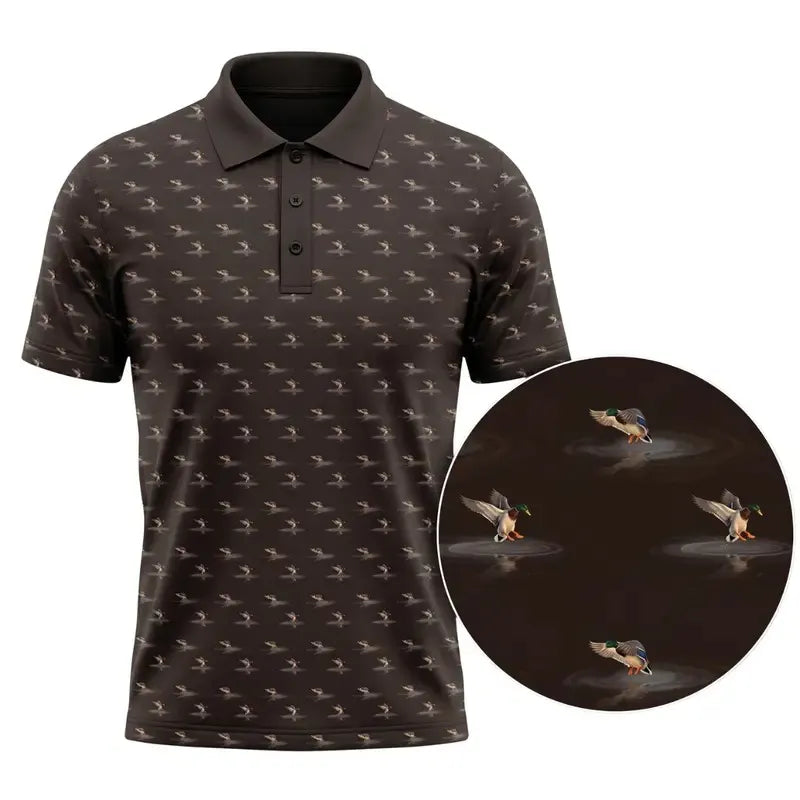 Men_s Classic Textured Sublimation Mallard Duck Polo Shirt Men Casual Gift For Husband
