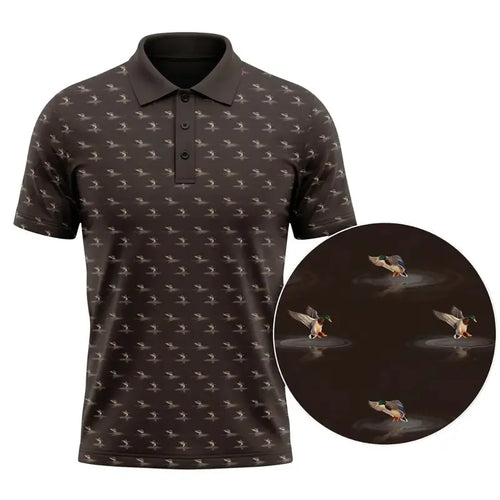 Men_s Classic Textured Sublimation Mallard Duck Polo Shirt Men Casual Gift For Husband