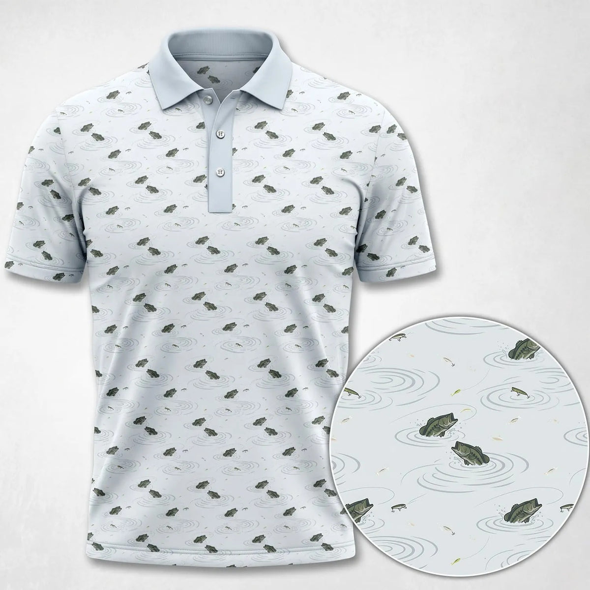Largemouth Bass Fishing Polo Shirt Bass Fishing Clothing Best Fishing Gifts