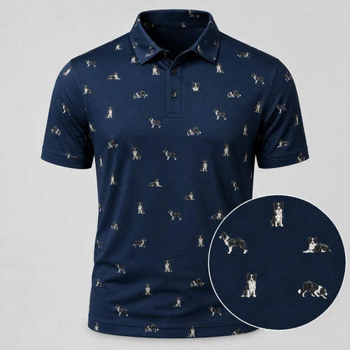 Border Collie Polo Shirt Casual Sleeve Apparel Clothes Dog Gifts For Dog Lovers