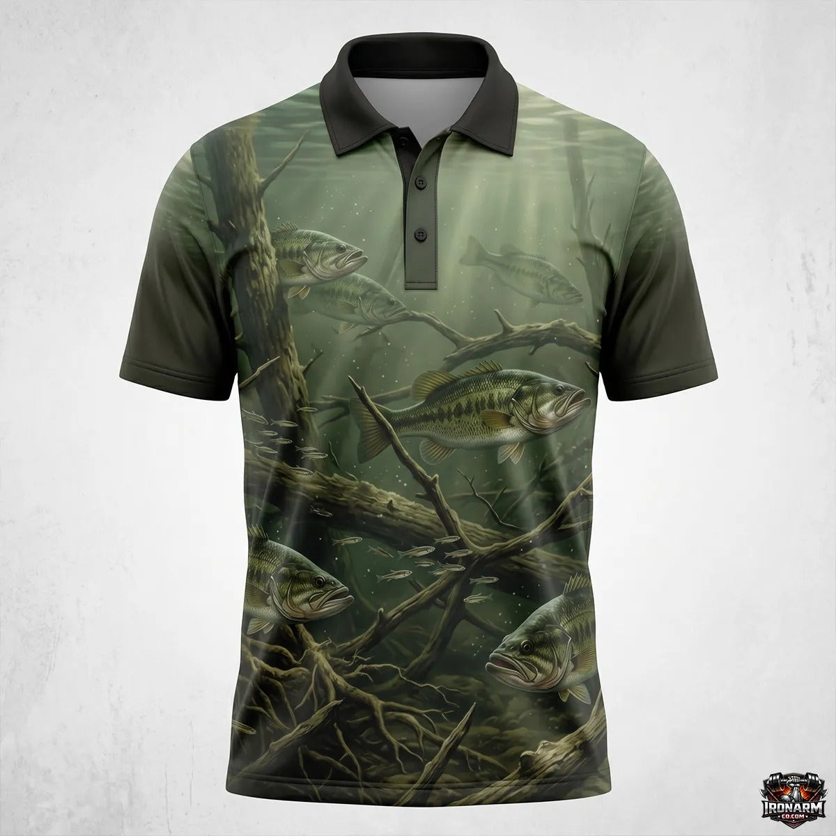 Largemouth Bass Fishing Polo Shirt Bass Fishing Clothing Gift For Men
