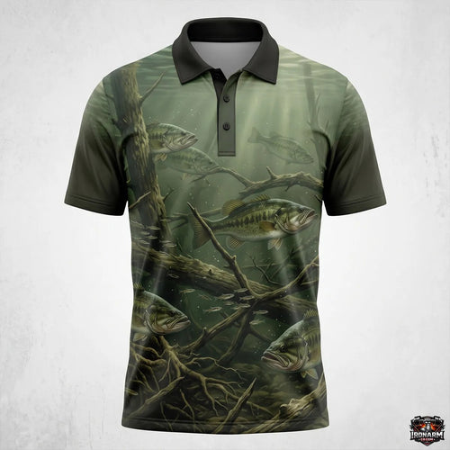 Largemouth Bass Fishing Polo Shirt Bass Fishing Clothing Gift For Men