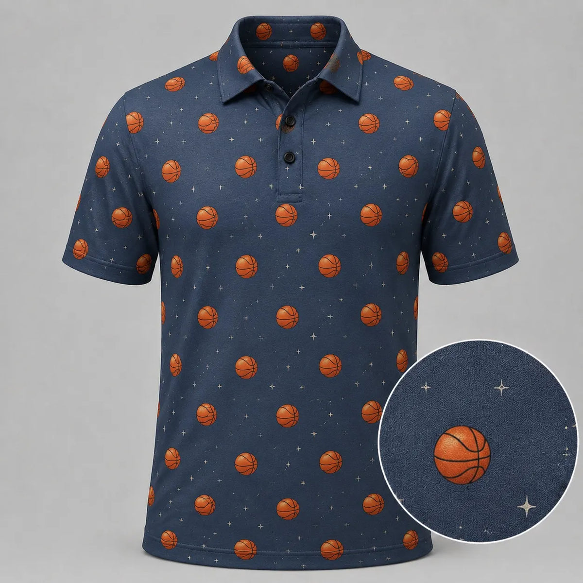 Basketball Sport Starry Pattern Polo Shirt Athletic Casual Apparel Gift Ideas